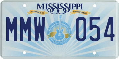 MS license plate MMW054