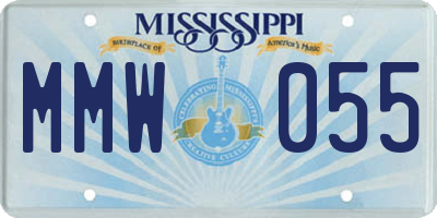 MS license plate MMW055