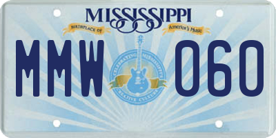 MS license plate MMW060