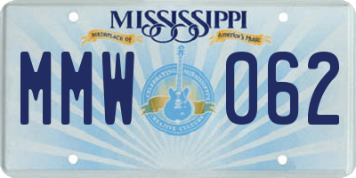 MS license plate MMW062
