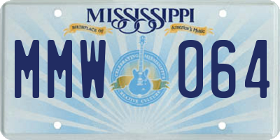 MS license plate MMW064