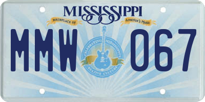 MS license plate MMW067