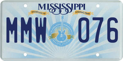 MS license plate MMW076