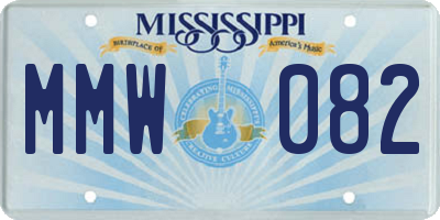 MS license plate MMW082