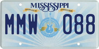 MS license plate MMW088