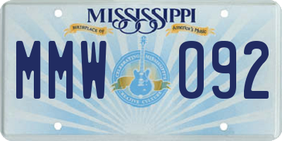 MS license plate MMW092