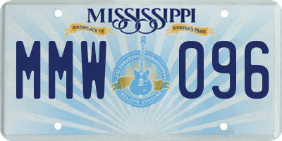 MS license plate MMW096