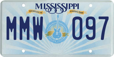 MS license plate MMW097