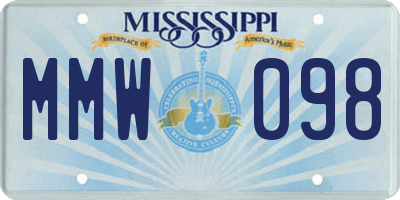MS license plate MMW098
