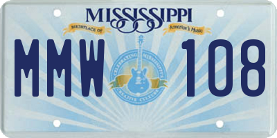 MS license plate MMW108