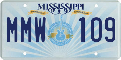 MS license plate MMW109