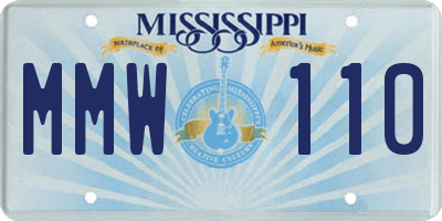 MS license plate MMW110