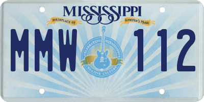 MS license plate MMW112