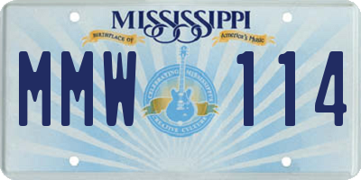 MS license plate MMW114