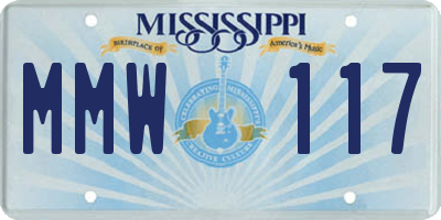 MS license plate MMW117