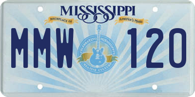 MS license plate MMW120