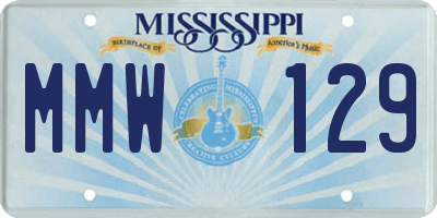 MS license plate MMW129