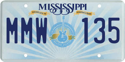 MS license plate MMW135
