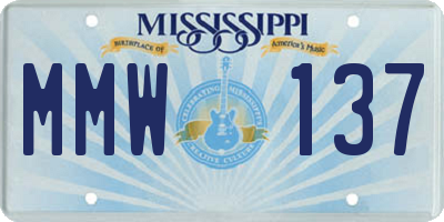 MS license plate MMW137