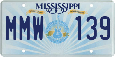 MS license plate MMW139