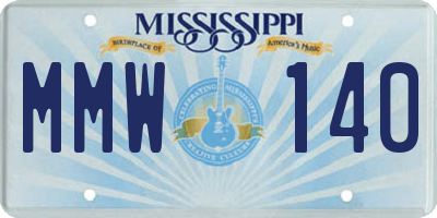MS license plate MMW140