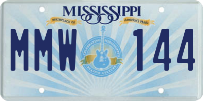 MS license plate MMW144