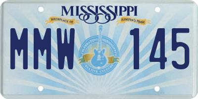 MS license plate MMW145