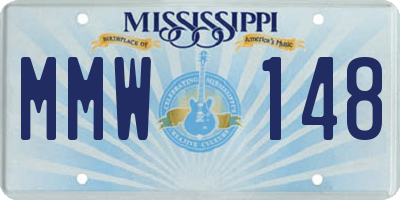 MS license plate MMW148