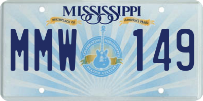 MS license plate MMW149
