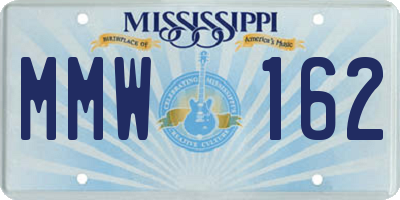MS license plate MMW162