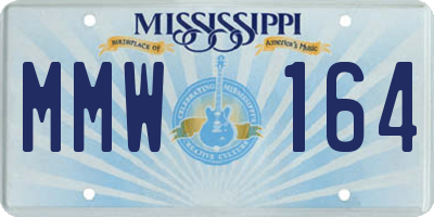 MS license plate MMW164