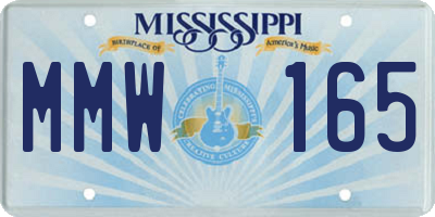 MS license plate MMW165