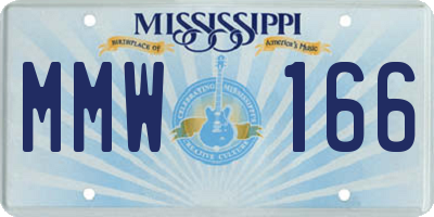 MS license plate MMW166