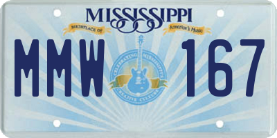 MS license plate MMW167