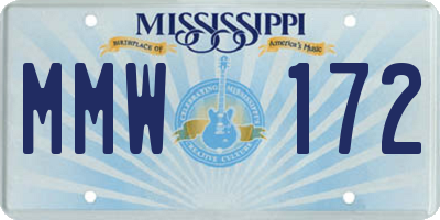 MS license plate MMW172