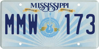 MS license plate MMW173