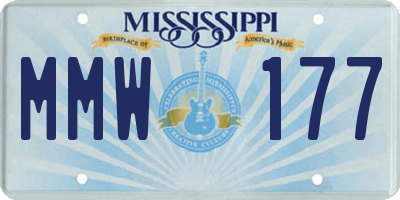 MS license plate MMW177