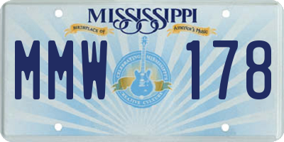 MS license plate MMW178