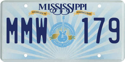 MS license plate MMW179