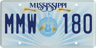 MS license plate MMW180