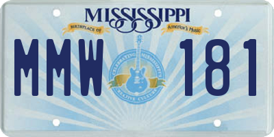 MS license plate MMW181