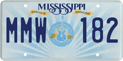 MS license plate MMW182