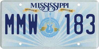 MS license plate MMW183