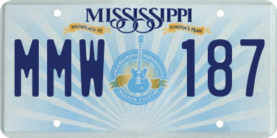 MS license plate MMW187