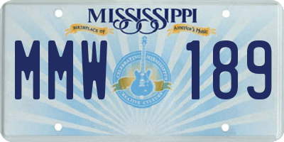 MS license plate MMW189