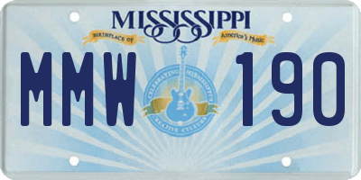 MS license plate MMW190