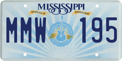 MS license plate MMW195