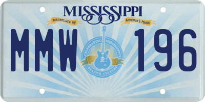 MS license plate MMW196