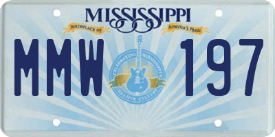 MS license plate MMW197