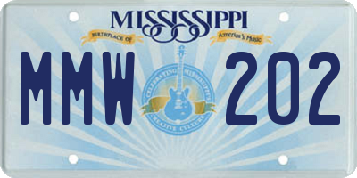 MS license plate MMW202